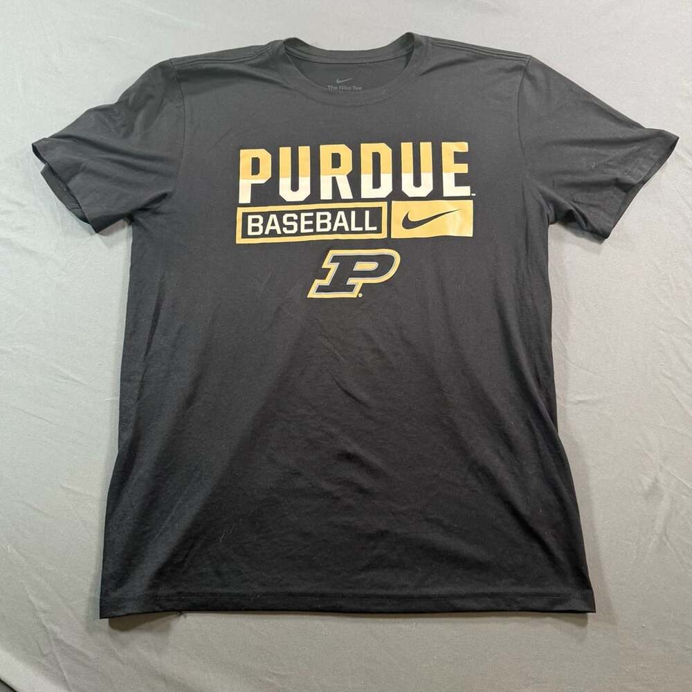 Nike Purdue Boilermakers Baseball Dri-FIT Black Gold T-Shirt Men’s Large